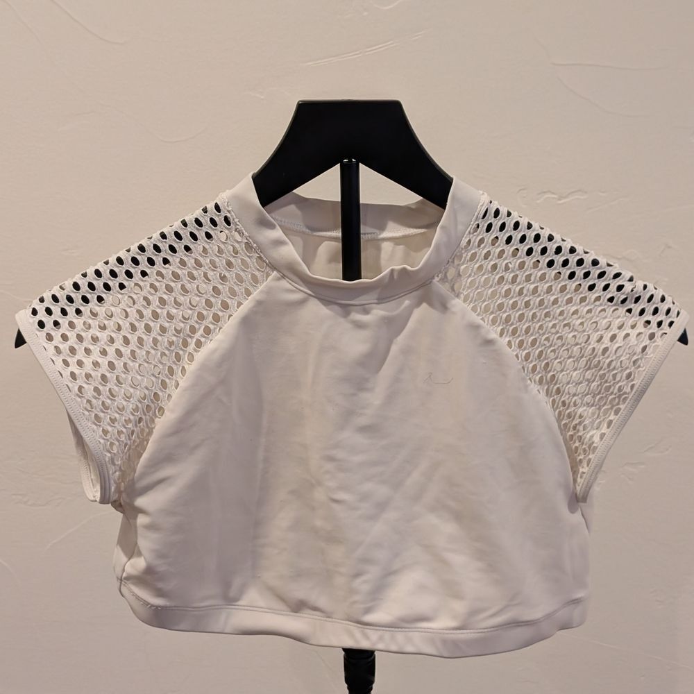 Forever 21 White Mesh Crop Top